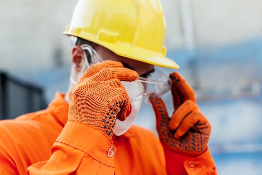 workers wearing safety glasses