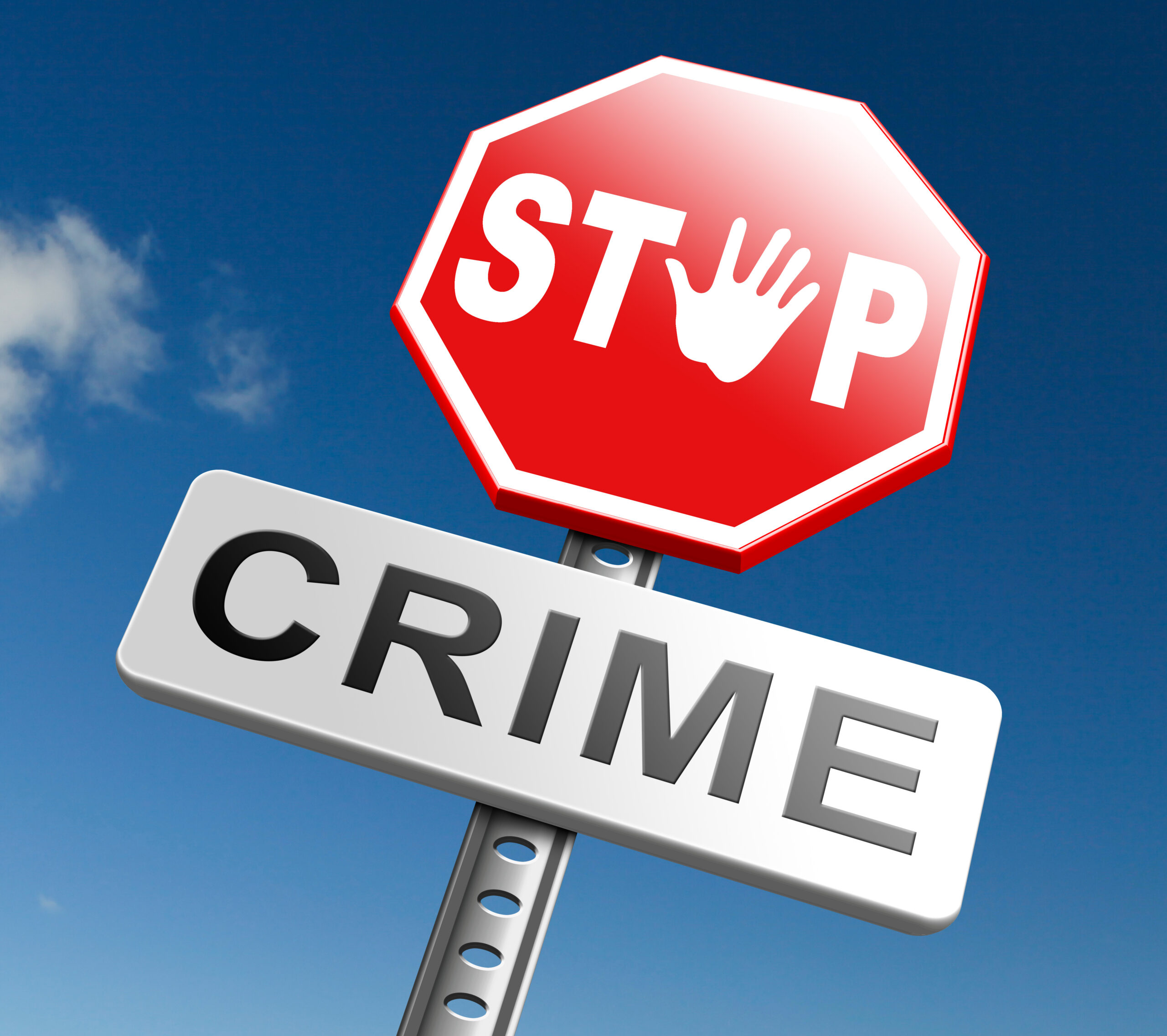 Stop crime sign board